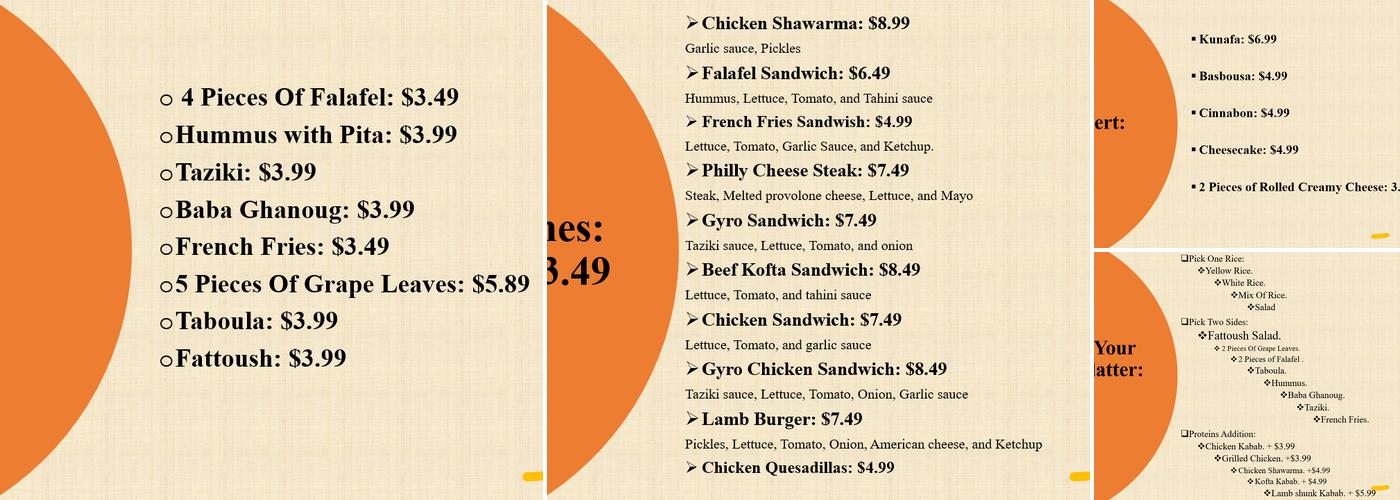 Kitchen Queen Menu