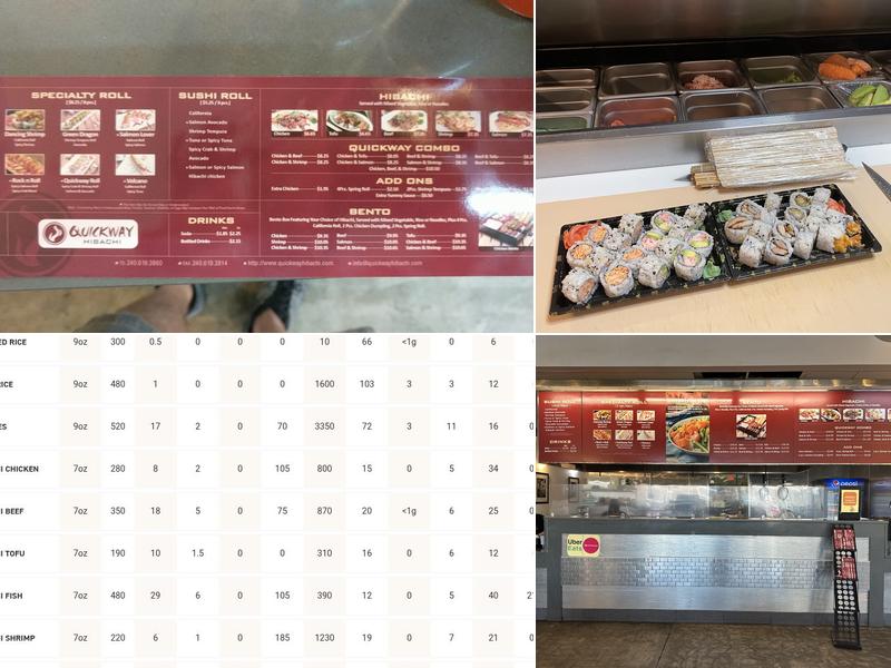 Quickway Hibachi Menu