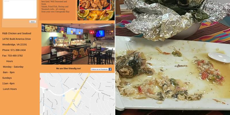 R & B Chicken and Seafood Menu