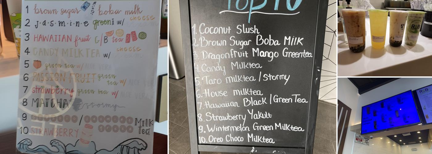 R&B Tea Garden Grove Menu