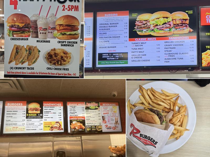 R Burgers Menu