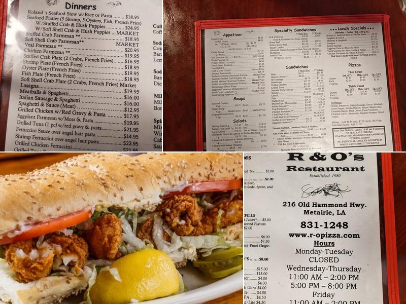 R & O Restaurant and Catering Menu