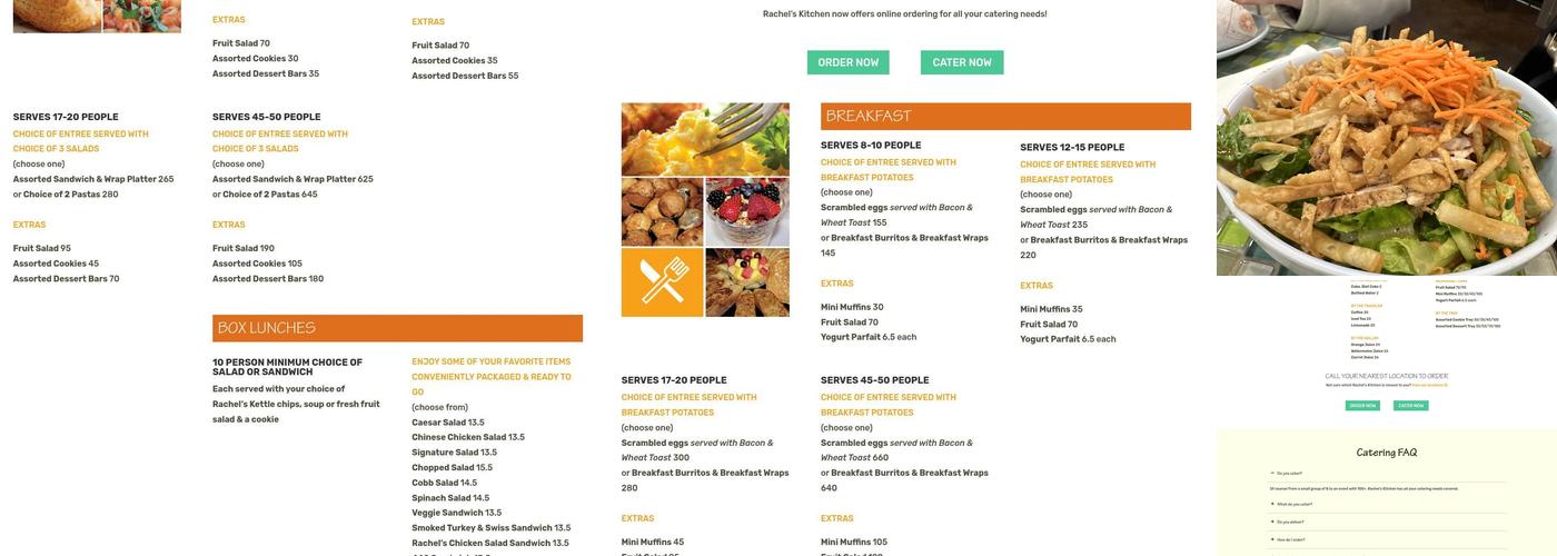 Rachel's Kitchen Menu