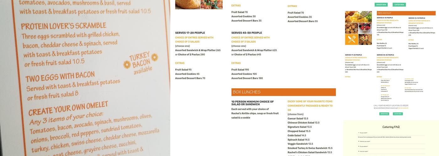 Rachel's Kitchen Menu
