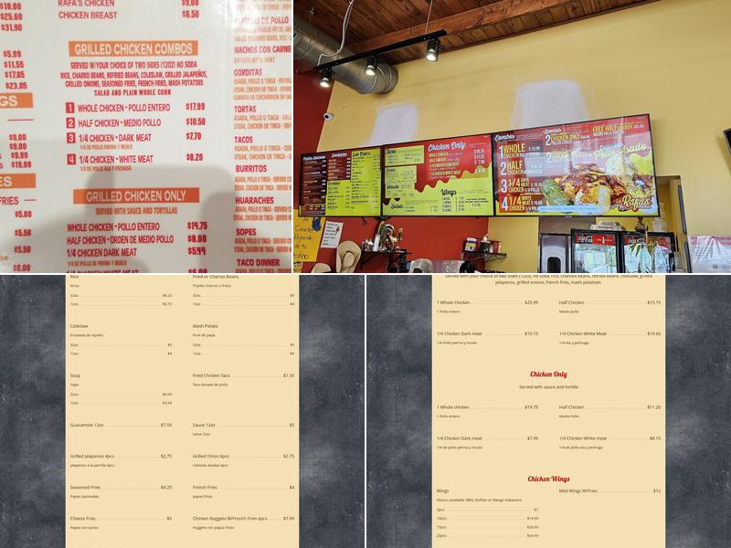 Rafa's Chicken Menu