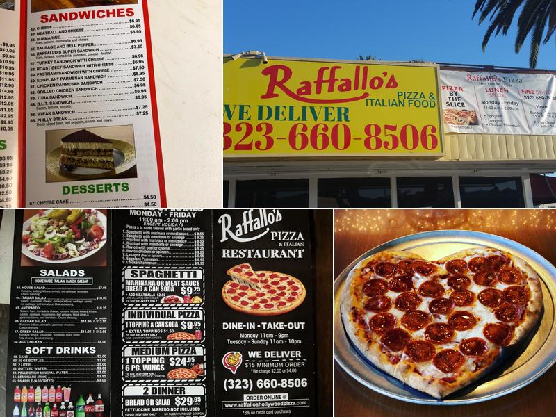 Raffallos pizza Menu