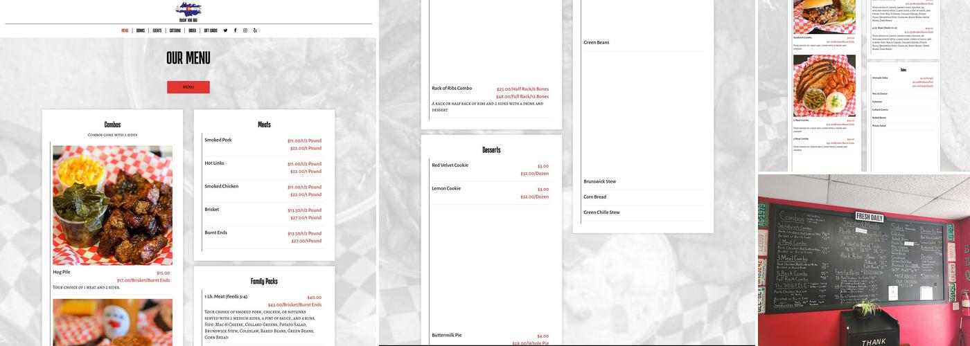 Ragin' Hog BBQ Menu
