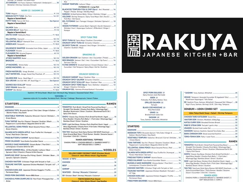 Rakuya Menu