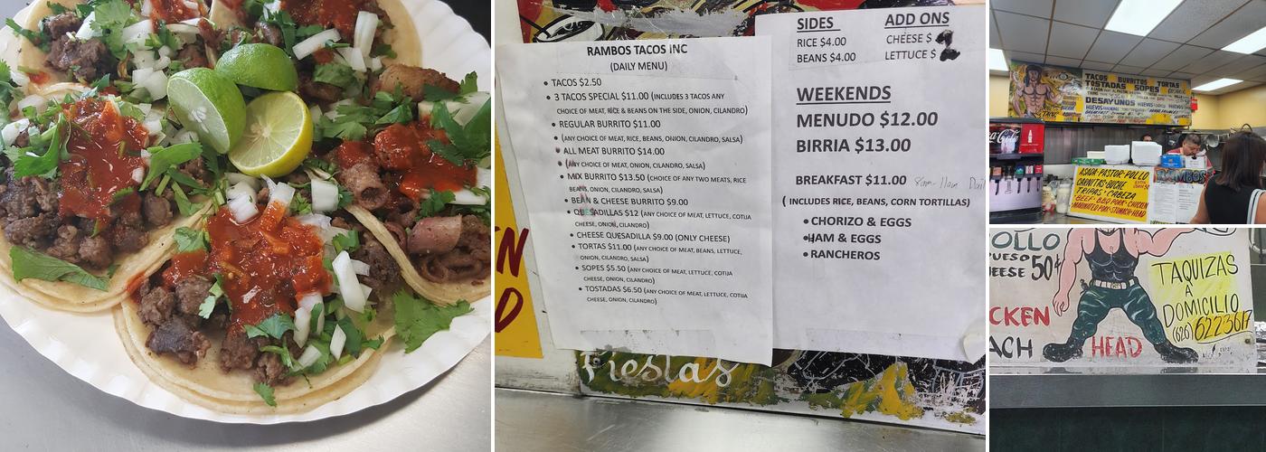 Rambos Tacos Menu