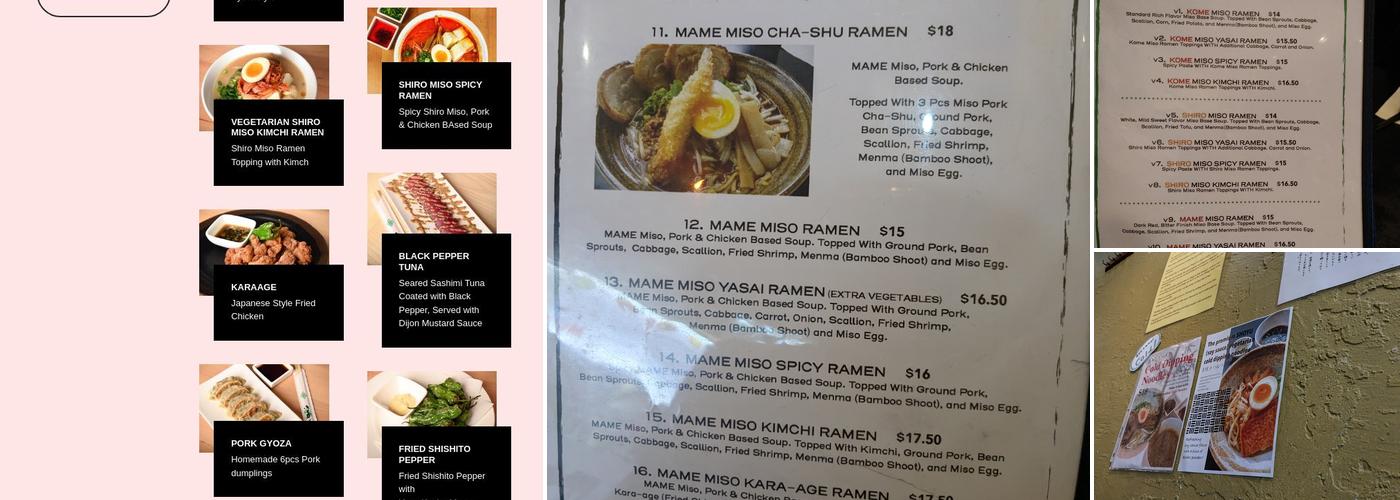 Ramen Misoya Menu