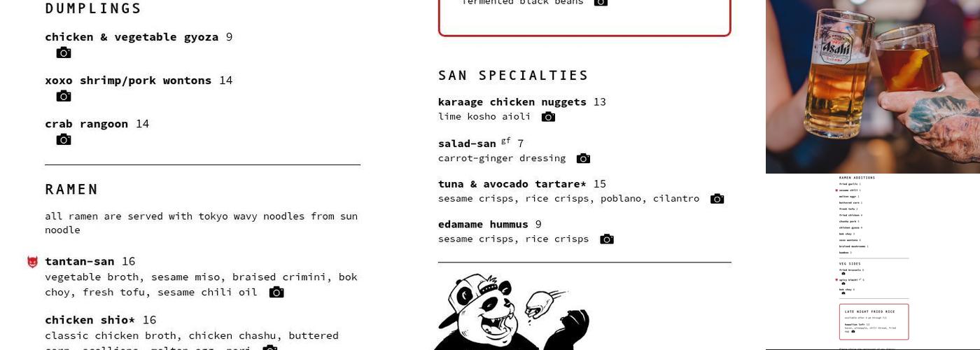 RAMEN-SAN Whisky Bar Menu