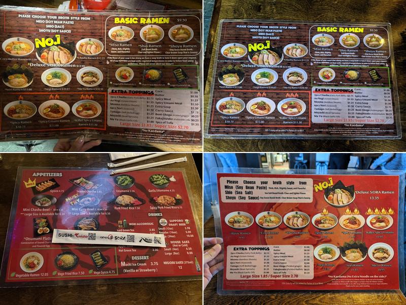 Ramen Sora Menu