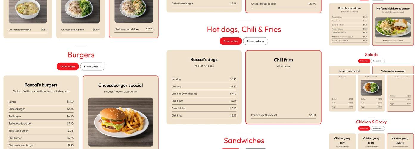 Rascal's Teriyaki Grill Menu