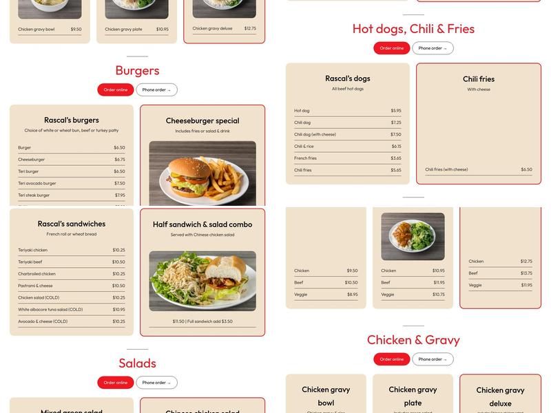 Rascal's Teriyaki Grill Menu