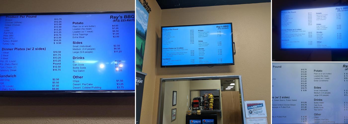 Ray’s Bar-B-Q Menu