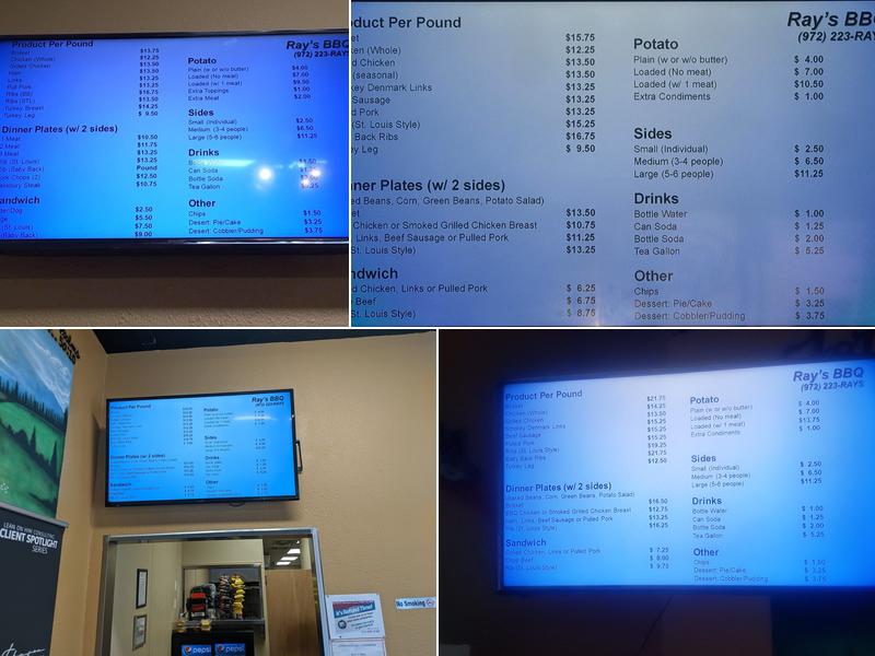 Ray’s Bar-B-Q Menu