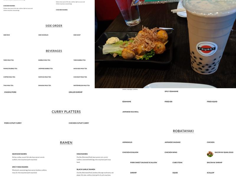 Rayaki Ramen Cherry Hill Menu