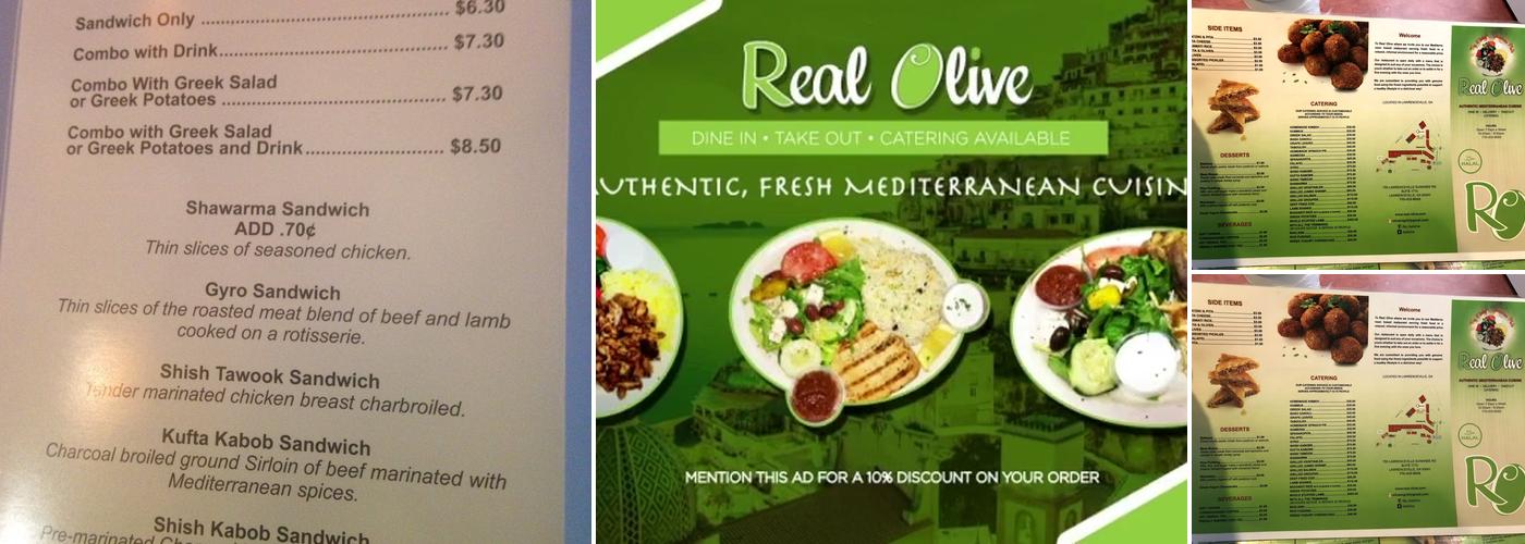 Real Olive Menu