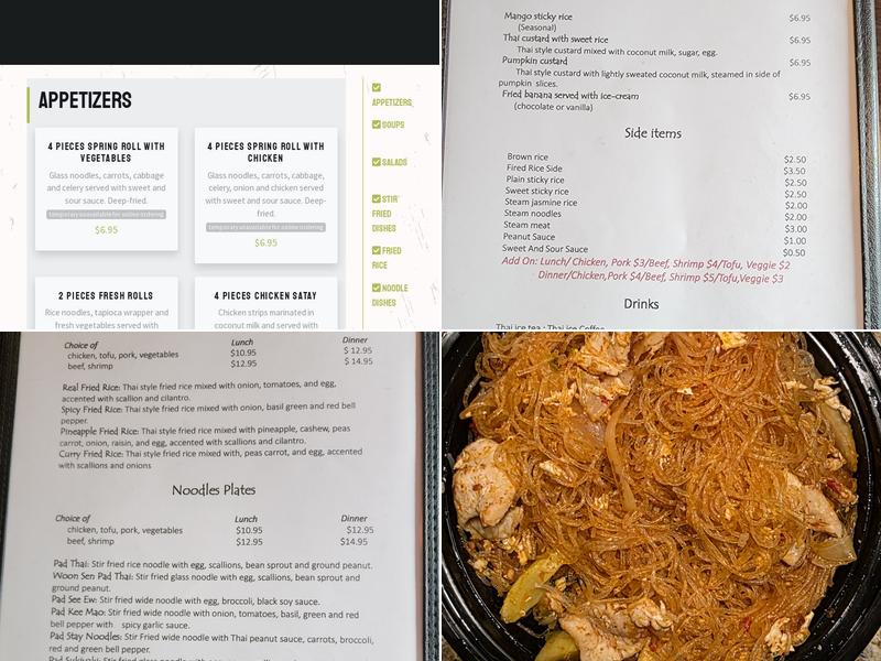 Real Thai Cuisine Menu