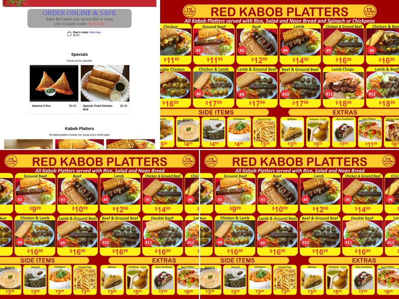 Red Kabob Menu