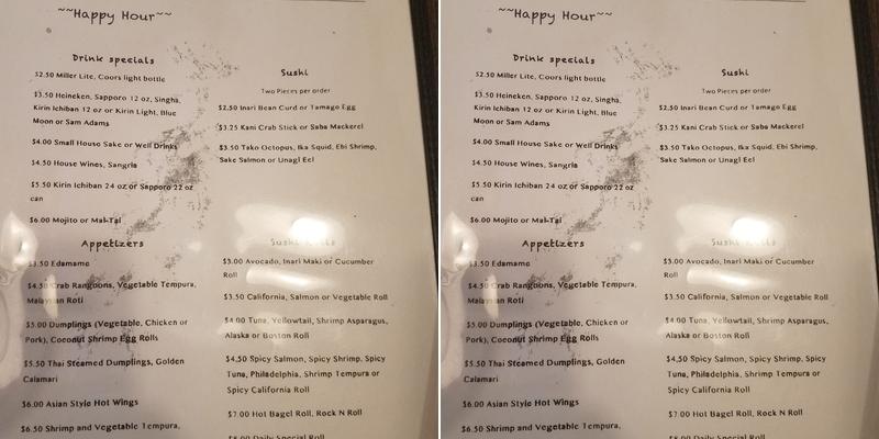 Red Parrot Asian Bistro Menu