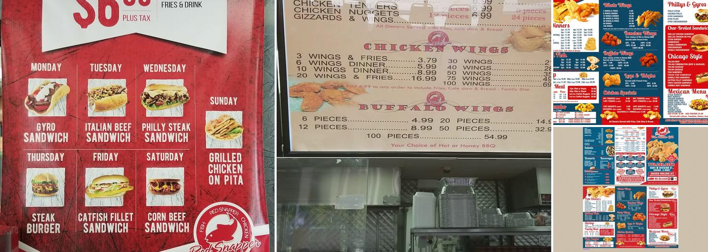 Red Snapper Marquette Menu