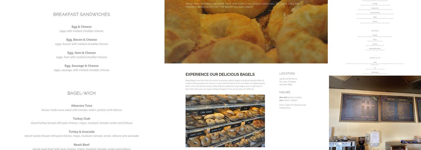 Regal Bagel Menu