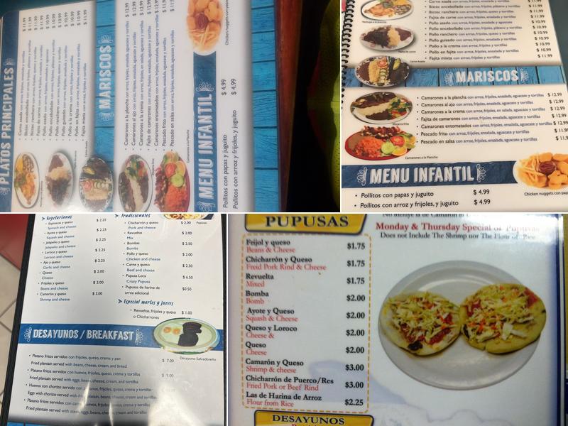 La Salvadoreña Menu