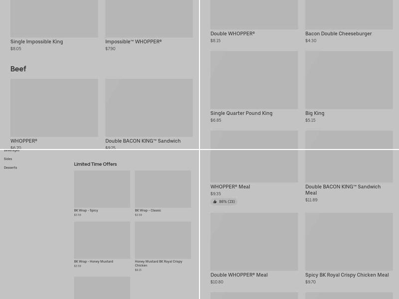 Burger King Menu