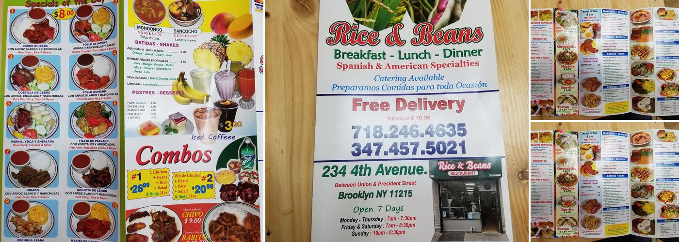 Rice & Beans Menu
