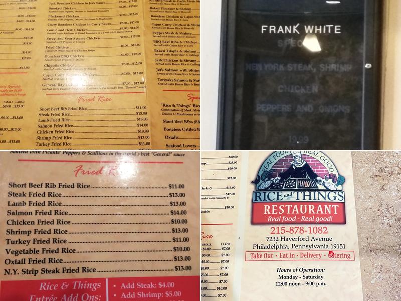 Rice & Things Menu