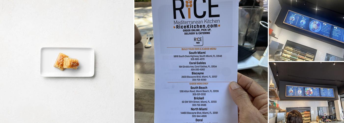 Rice Mediterranean Kitchen Menu