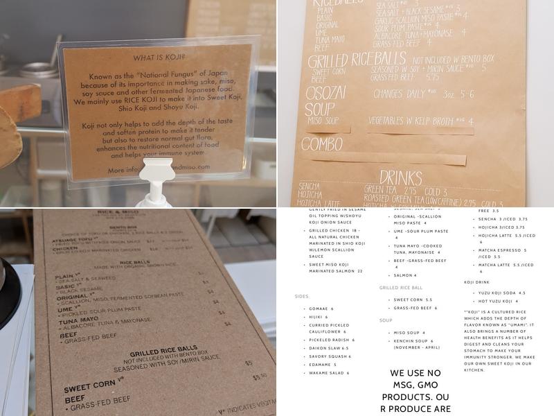 Rice & Miso Menu