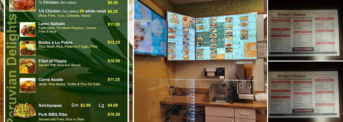 Ricky's Chicken Menu