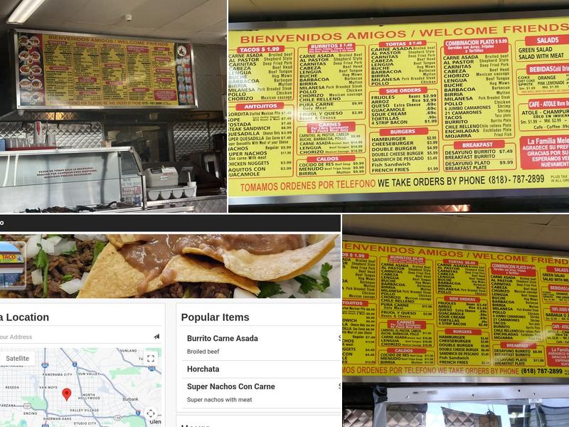 Rigos Taco Menu