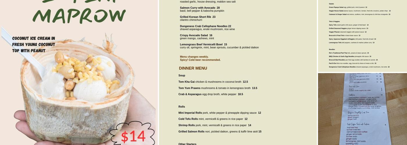 Rin's Thai Menu