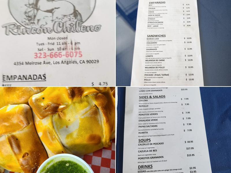 Rincón Chileno Menu