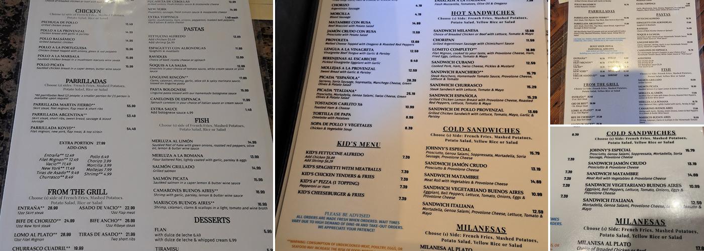 Rincón de Buenos Aires - Spring Mountain Menu