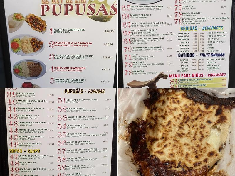 EL REY DE LAS PUPUSAS Menu