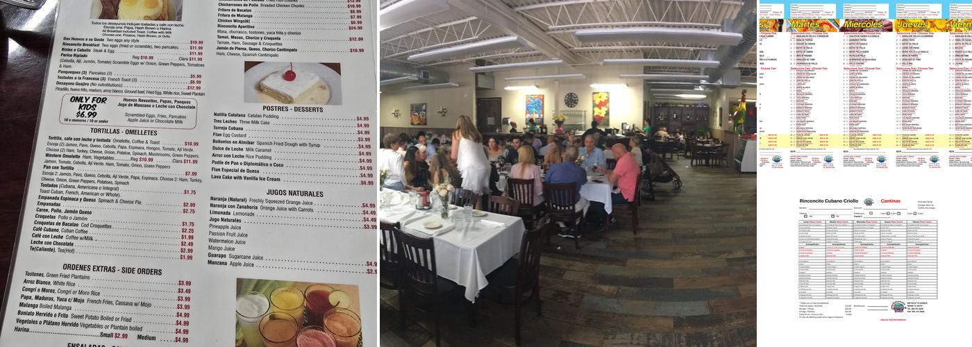 Rinconcito Cubano Menu