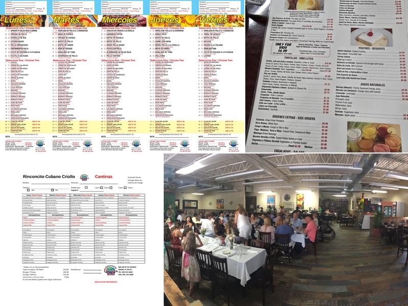 Rinconcito Cubano Menu