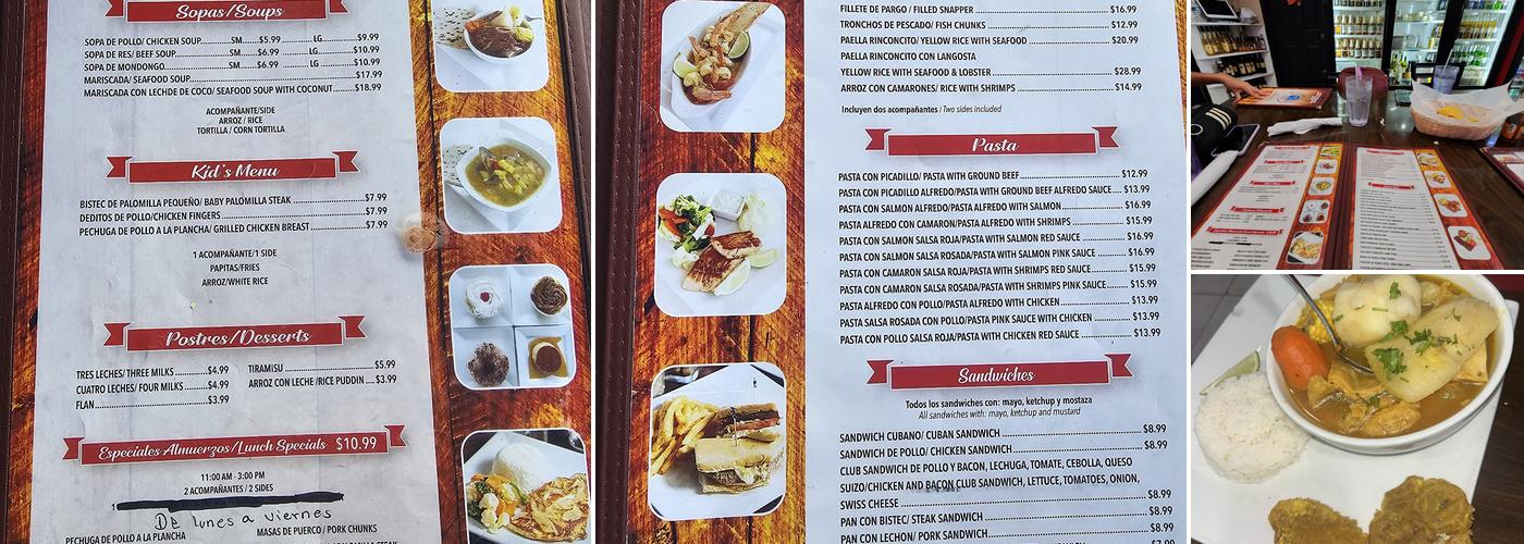 Rinconcito Latino mixto Menu