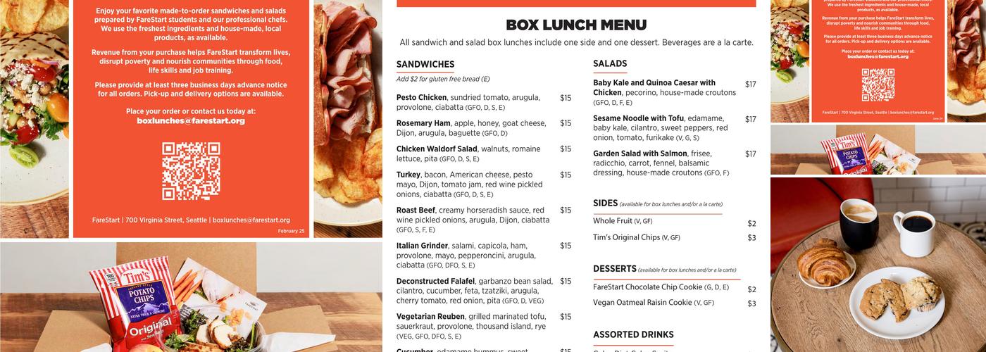 FareStart Café Menu