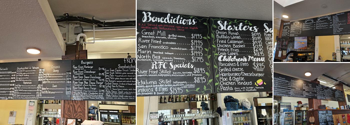 River Front Cafe Menu