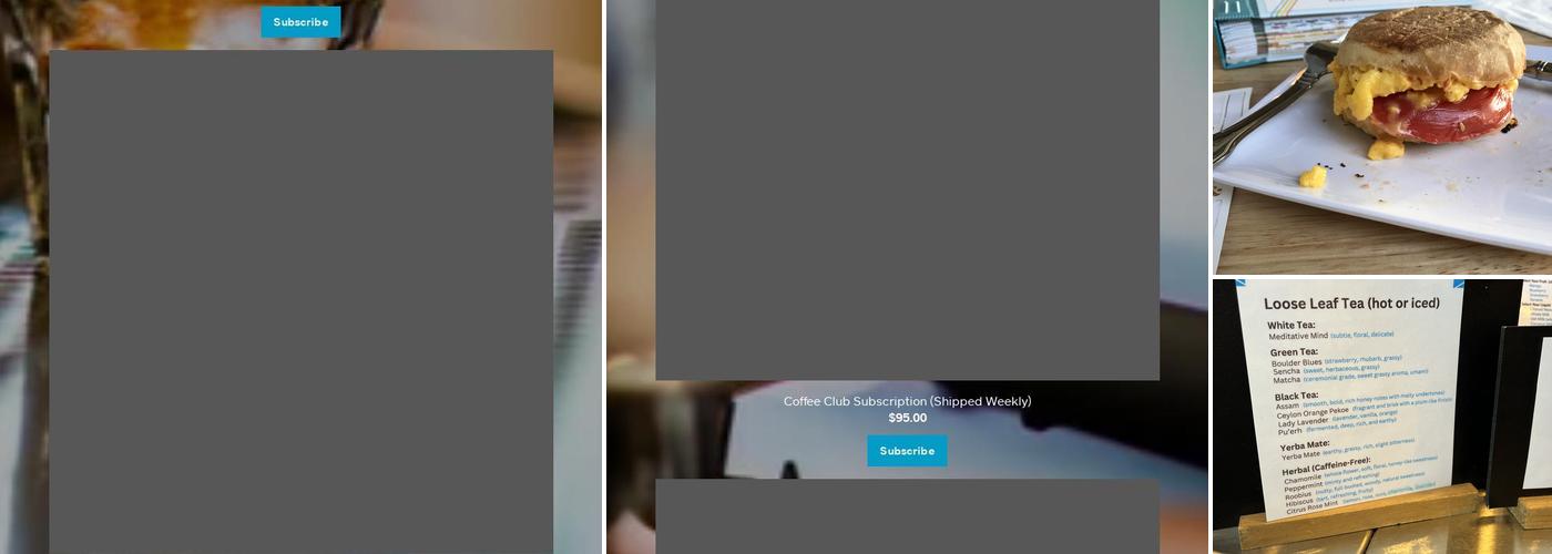 Rivers and Roads Coffee Menu