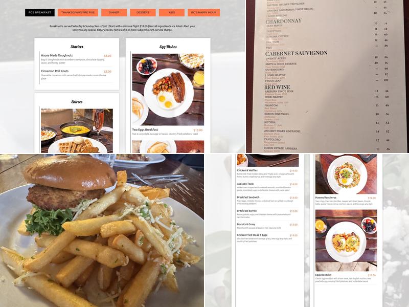 Riverside Clubhouse Menu