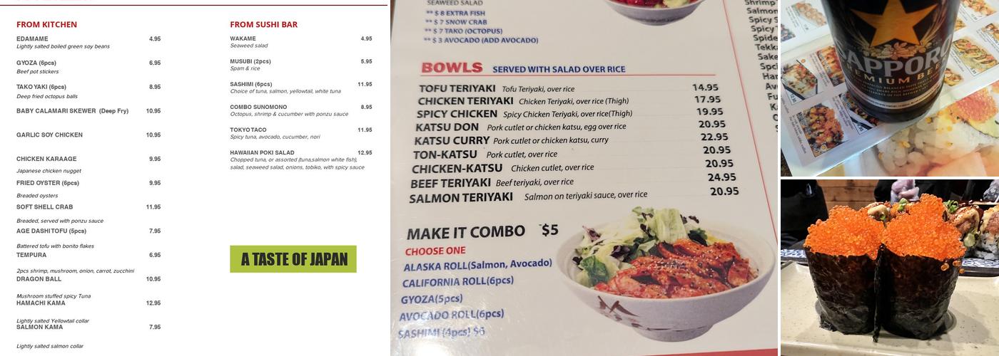 RnR Sushi & Bowls Menu