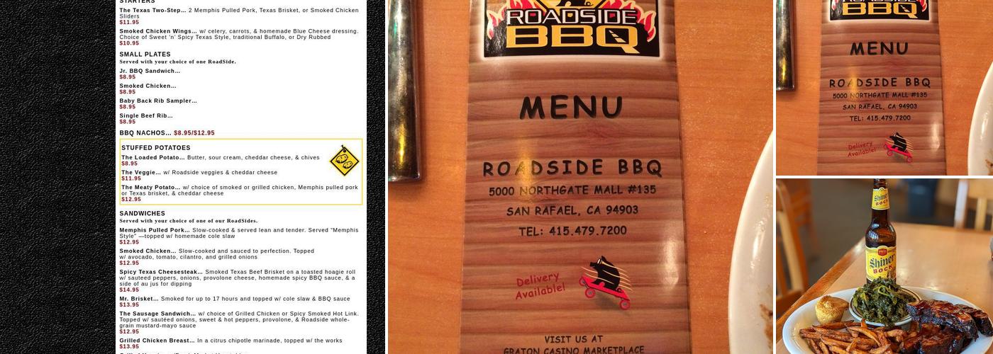 Roadside BBQ Menu