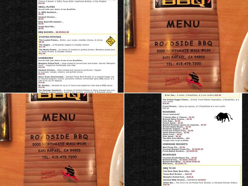 Roadside BBQ Menu