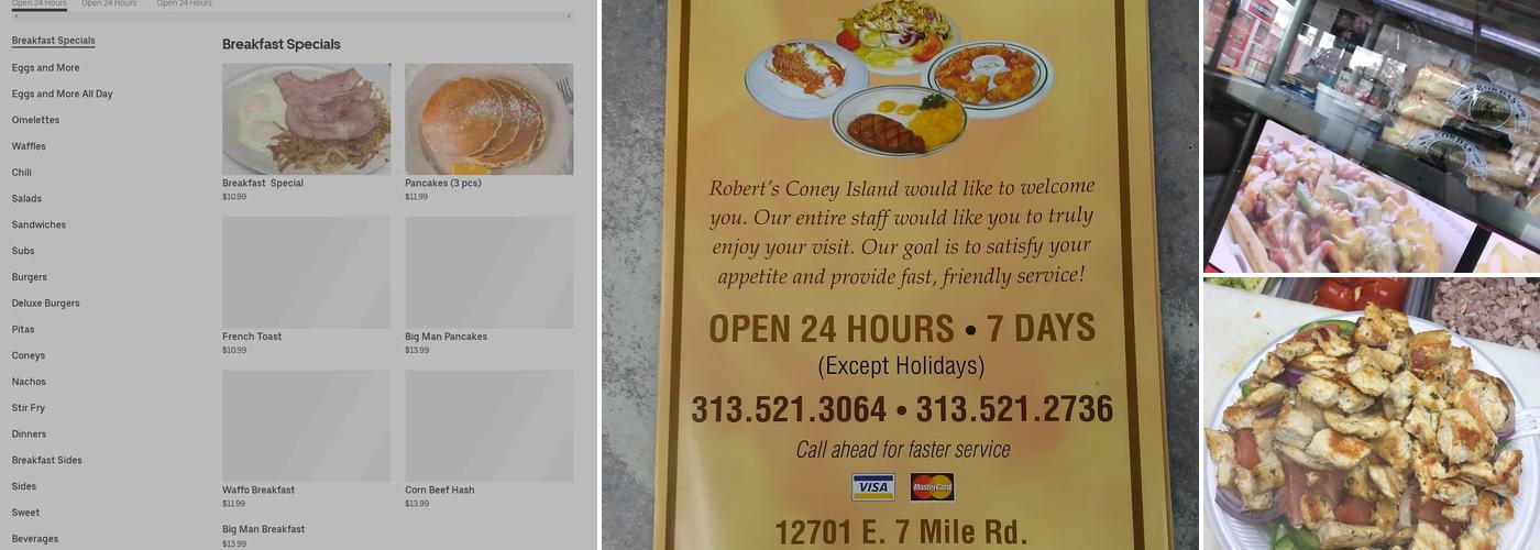 Robert's Coney Island Menu